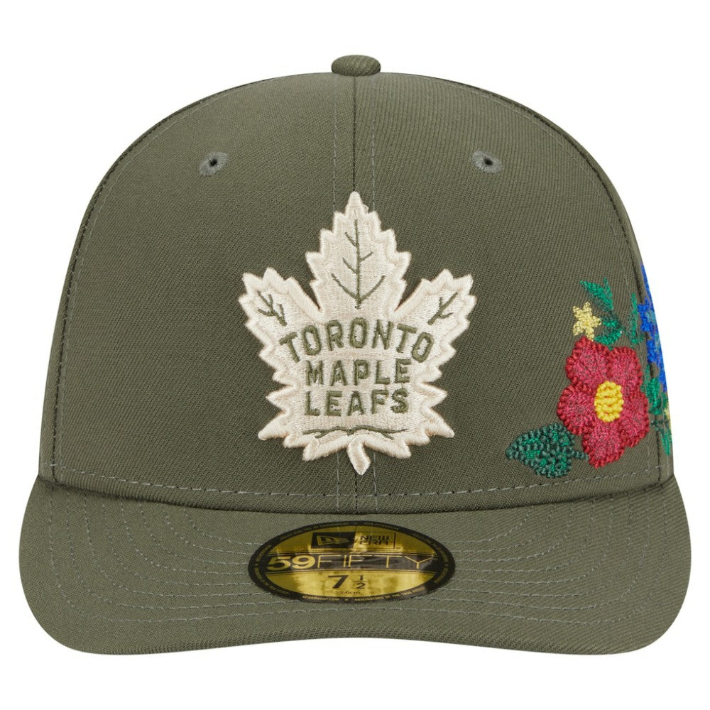 NHL Toronto Maple Leafs New Era Tonal Florals 59FIFTY Fitted Hat - Olive