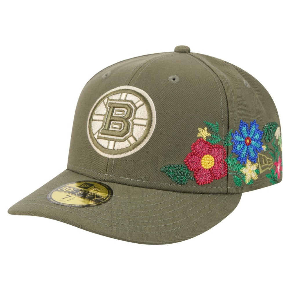 NHL Boston Bruins New Era Tonal Florals 59FIFTY Fitted Hat - Olive