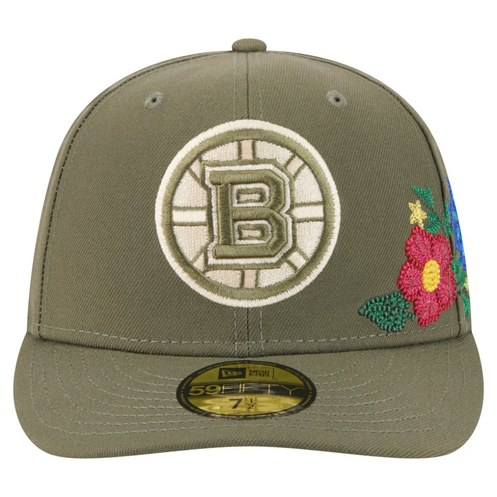 NHL Boston Bruins New Era Tonal Florals 59FIFTY Fitted Hat - Olive