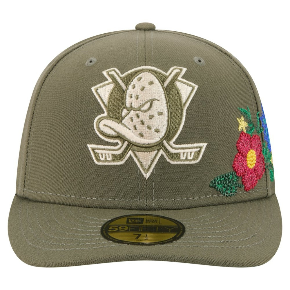 NHL Anaheim Ducks New Era Tonal Florals 59FIFTY Fitted Hat - Olive