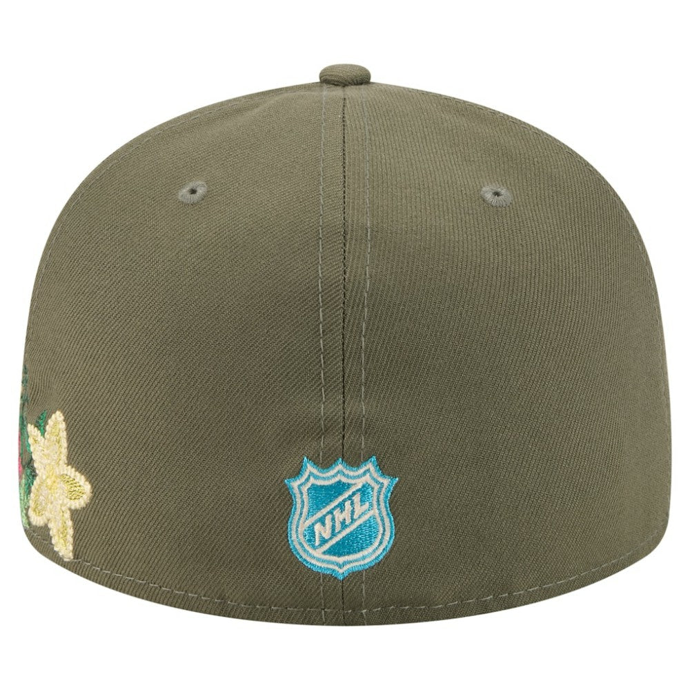 NHL Anaheim Ducks New Era Tonal Florals 59FIFTY Fitted Hat - Olive