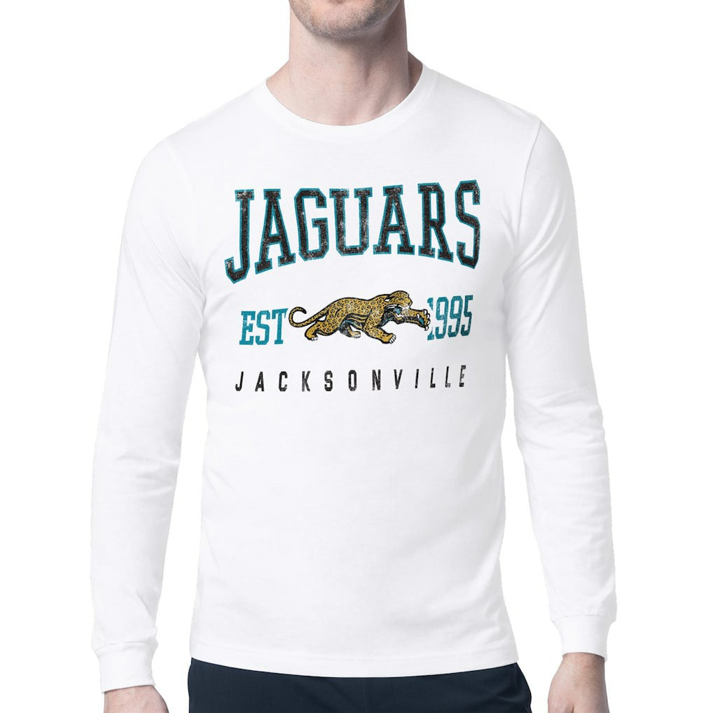 Jacksonville Jaguars Starter Retro Team Logo Long Sleeve T-Shirt White