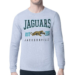 Jacksonville Jaguars Starter Retro Team Logo Long Sleeve T-Shirt Heather Gray