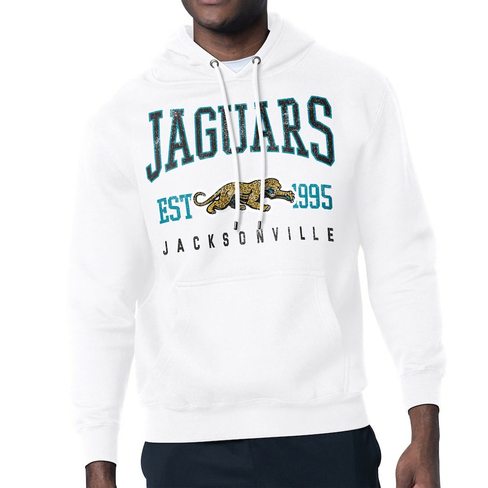 Jacksonville Jaguars Starter Retro Team Logo Pullover Hoodie White