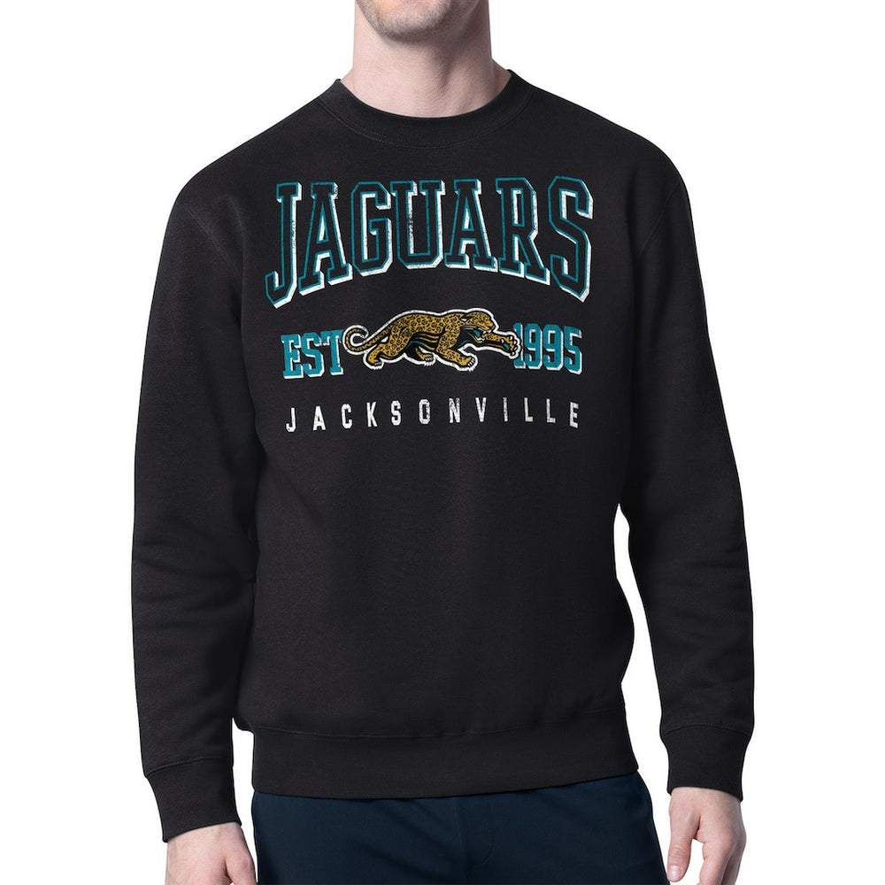 Jacksonville Jaguars Starter Retro Team Logo Pullover Sweatshirt Black