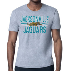 Jacksonville Jaguars Starter Mesh Look Retro Team Logo T-Shirt Heather Gray