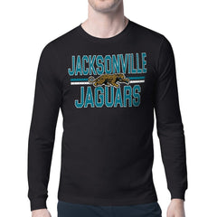 Jacksonville Jaguars Starter Mesh Look Retro Team Logo Long Sleeve T-Shirt Black