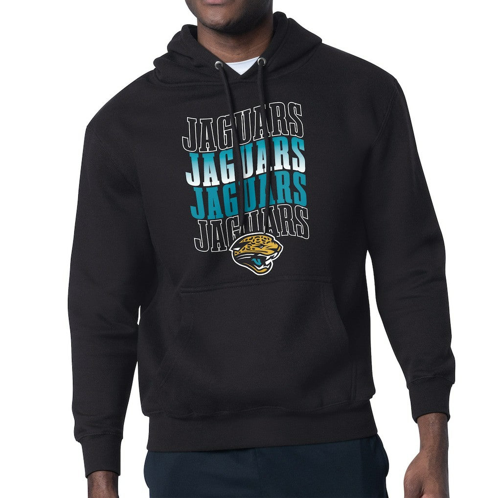 Jacksonville Jaguars Starter Repeat Wordmark Retro Team Logo Pullover Hoodie Black