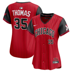Frank Thomas Chicago White Sox Nike Women's 2025 City Connect Limited Retired Player Jersey - Red/Black Jerseys