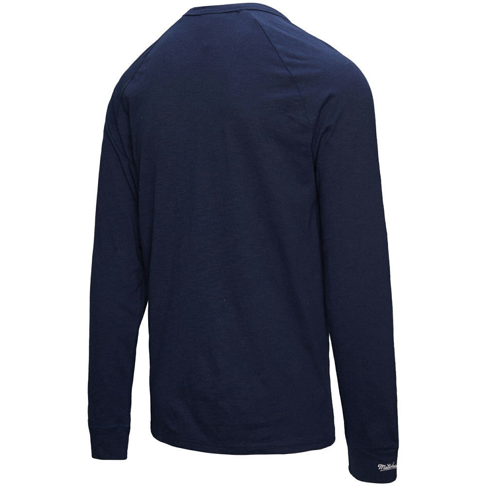 Milwaukee Brewers Mitchell & Ness Arched Logo Slub Long Sleeve T-Shirt - Navy T-shirts