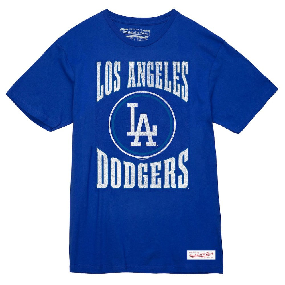 Los Angeles Dodgers Mitchell & Ness Arched Logo Slub T-Shirt - Royal T-shirts
