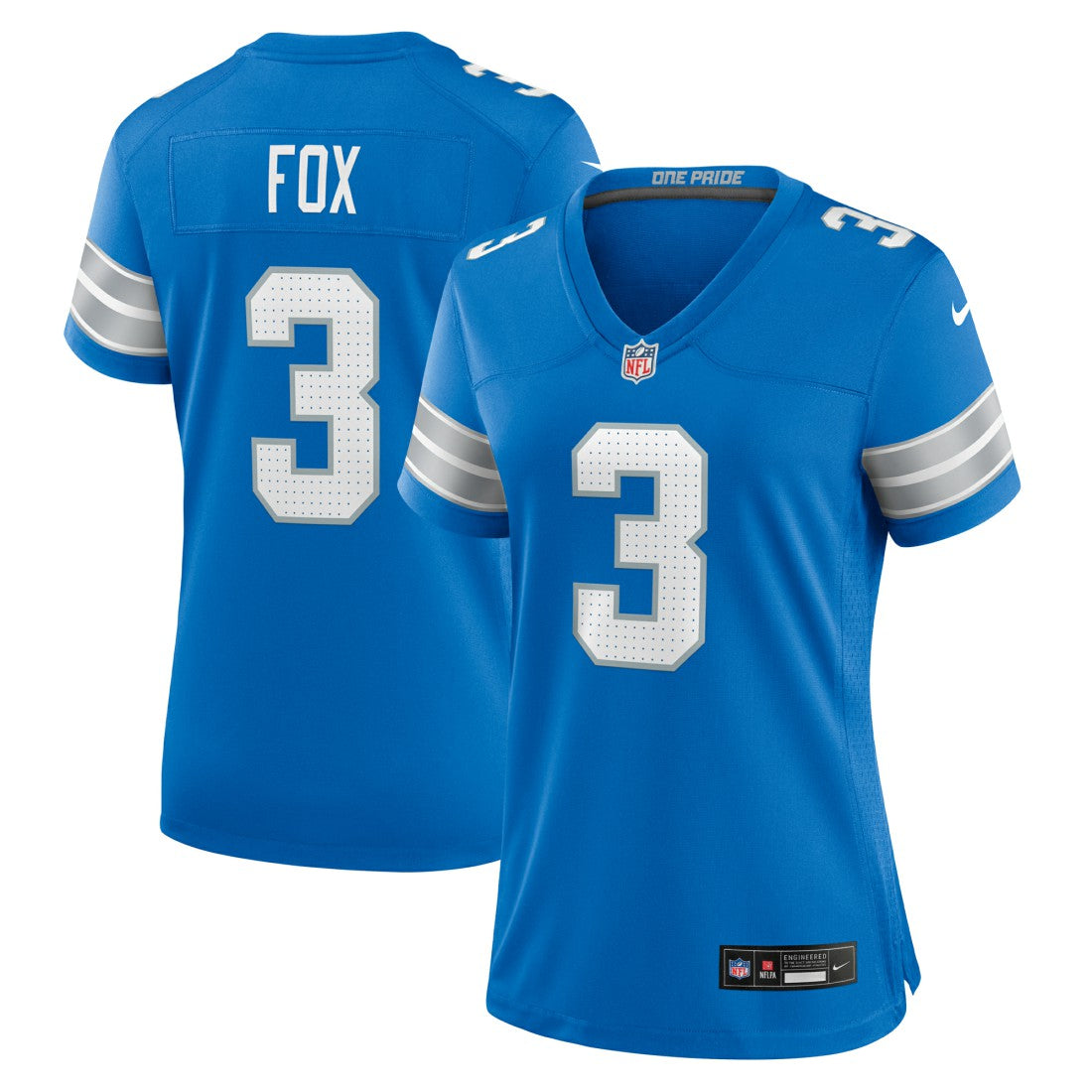 Jack Fox Detroit Lions Women's Team Game Jersey Blue