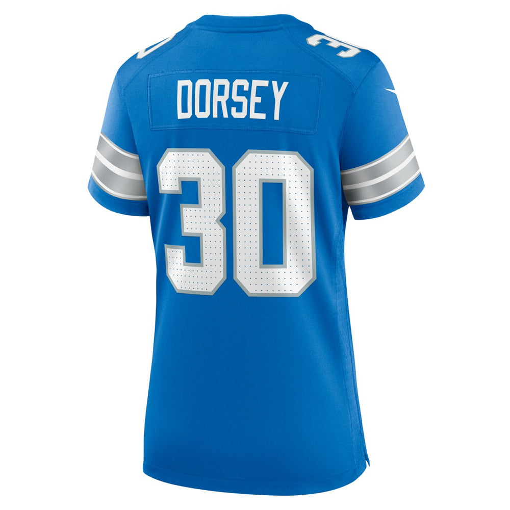 Khalil Dorsey Detroit Lions Women's Team Game Jersey Blue