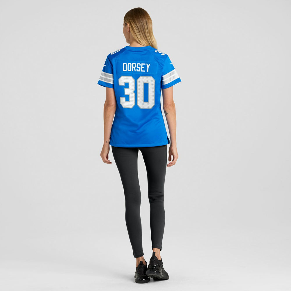 Khalil Dorsey Detroit Lions Women's Team Game Jersey Blue