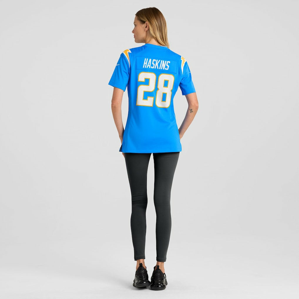 Hassan Haskins Los Angeles Chargers Women's Game Jersey Powder Blue