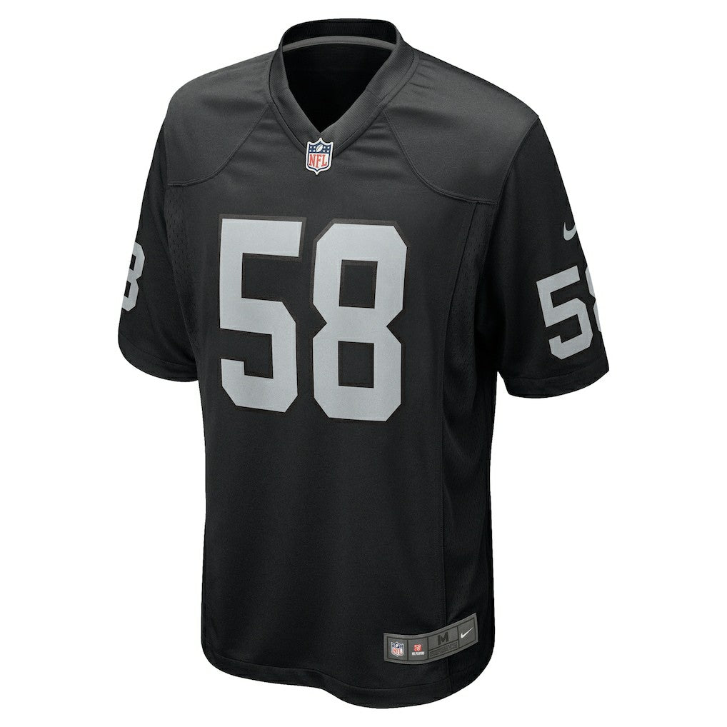 Jackson Powers-Johnson Las Vegas Raiders Team Game Jersey Black