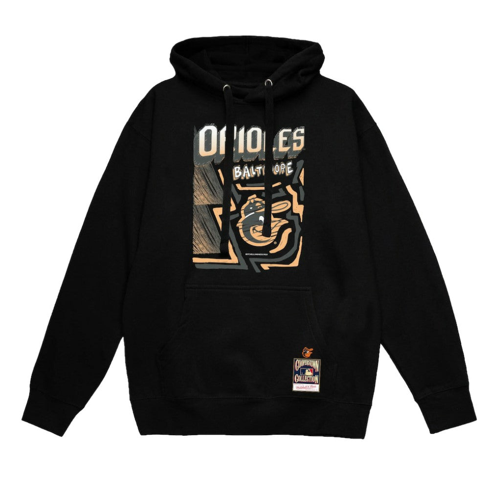 Baltimore Orioles Mitchell & Ness Sidewalk Sketch Pullover Hoodie - Black Hoodies