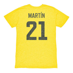 Henry Martin Club America 1863FC Vintage Player Name & Number Tri-blend T-Shirt Yellow