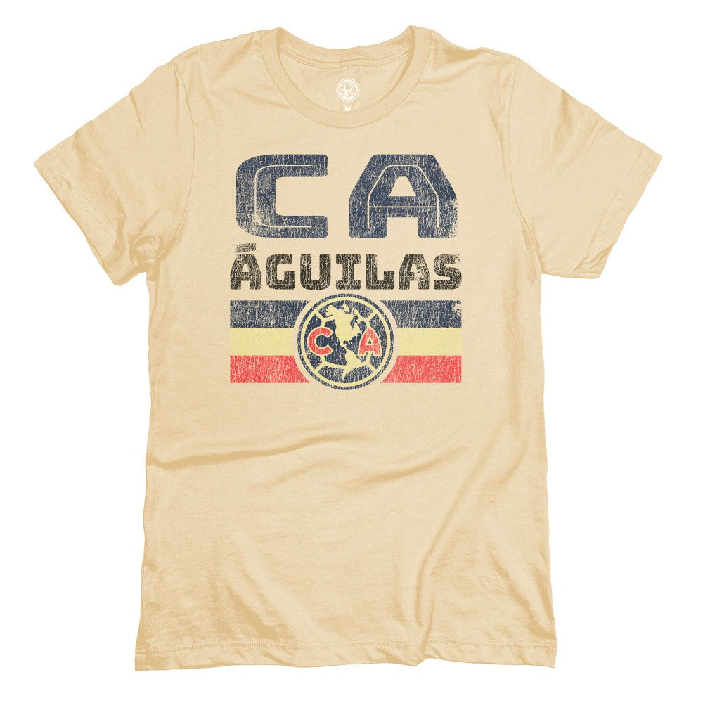 Club America 1863FC Retro Stripes T-Shirt Tan