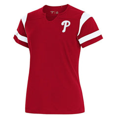 Philadelphia Phillies Antigua Women's Encounter Notch Neck Top - Red Tops