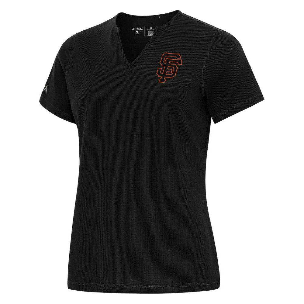 San Francisco Giants Antigua Women's Notch Neck T-Shirt - Black T-shirts