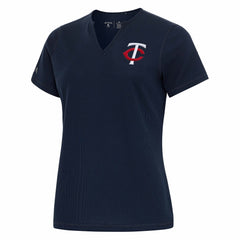 Minnesota Twins Antigua Women's Notch Neck T-Shirt - Navy T-shirts