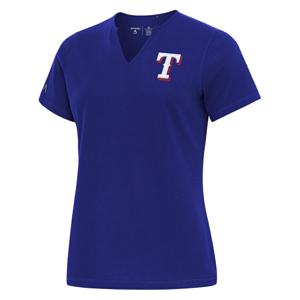 Texas Rangers Antigua Women's Notch Neck T-Shirt - Royal T-shirts
