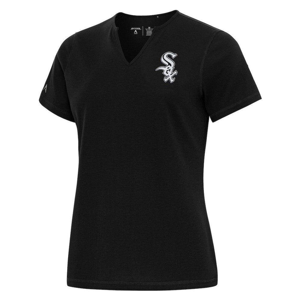Chicago White Sox Antigua Women's Notch Neck T-Shirt - Black T-shirts