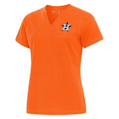 Houston Astros Antigua Women's Notch Neck T-Shirt - Orange T-shirts