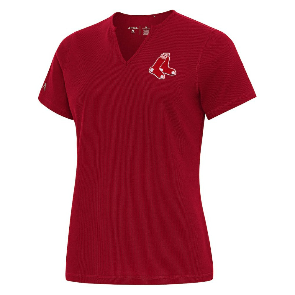 Boston Red Sox Antigua Women's Notch Neck T-Shirt - Red T-shirts
