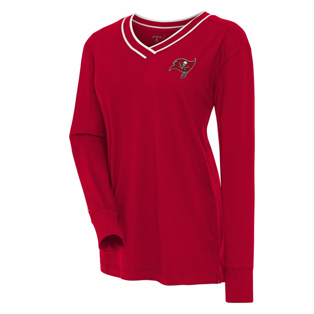 Tampa Bay Buccaneers Antigua Women's Symbolic Long Sleeve V-Neck Top Red