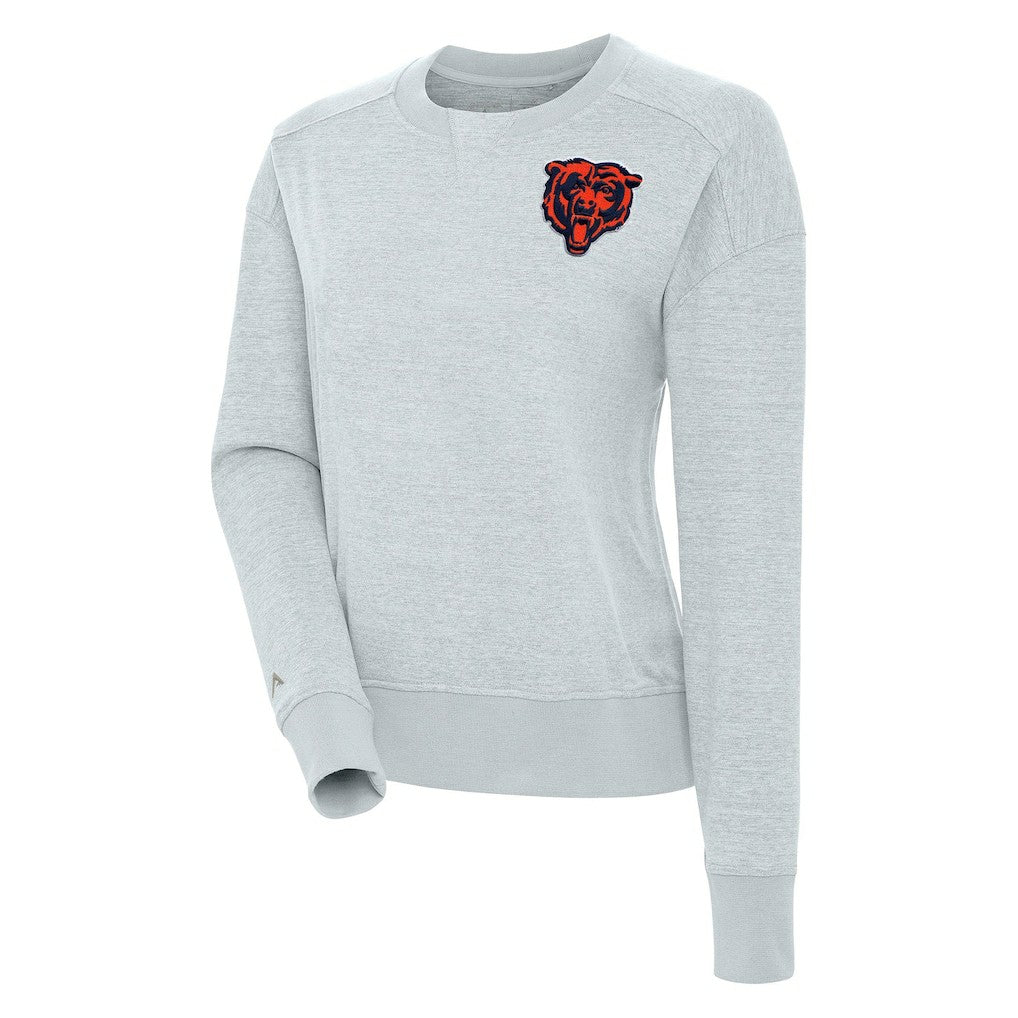 Chicago Bears Antigua Women's Forward Fleece Pullover Sweatshirt Heather Gray