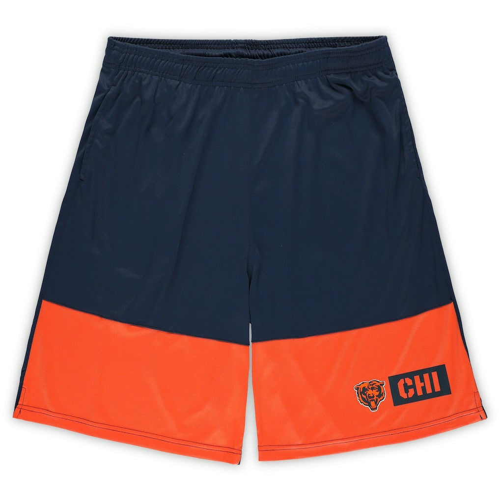 Chicago Bears Big & Tall Best of the Best Performance Shorts Navy/Orange
