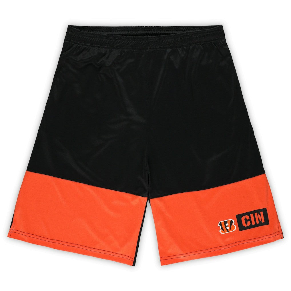 Cincinnati Bengals Big & Tall Best of the Best Performance Shorts Black/Orange