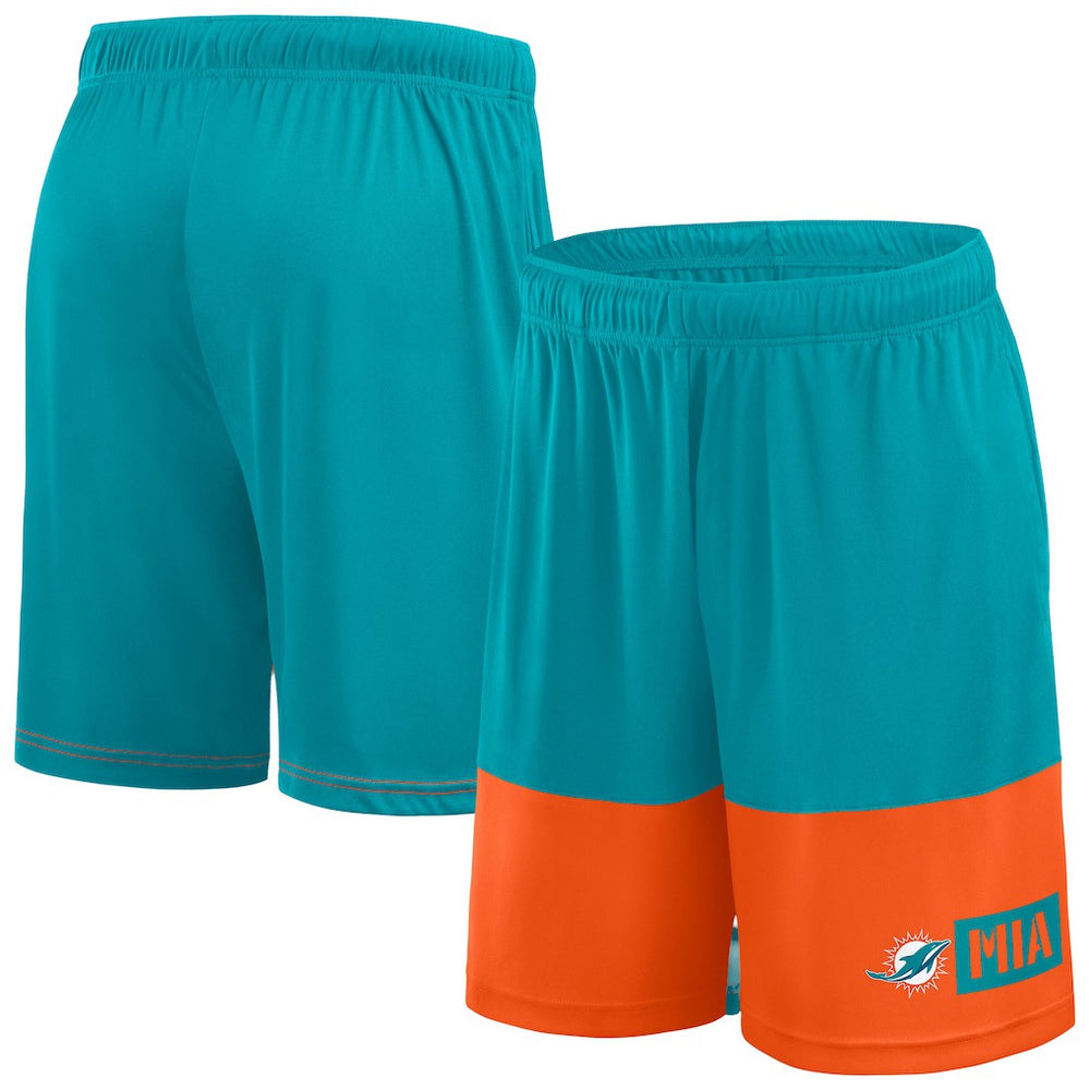 Miami Dolphins Big & Tall Best of the Best Performance Shorts Aqua/Orange