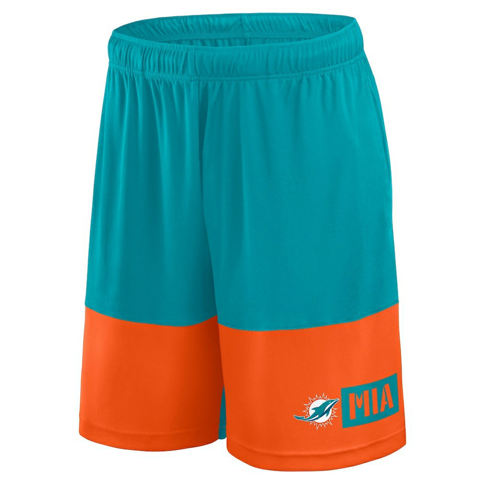 Miami Dolphins Big & Tall Best of the Best Performance Shorts Aqua/Orange