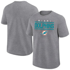 Miami Dolphins Big & Tall Top Notch T-Shirt Heather Gray