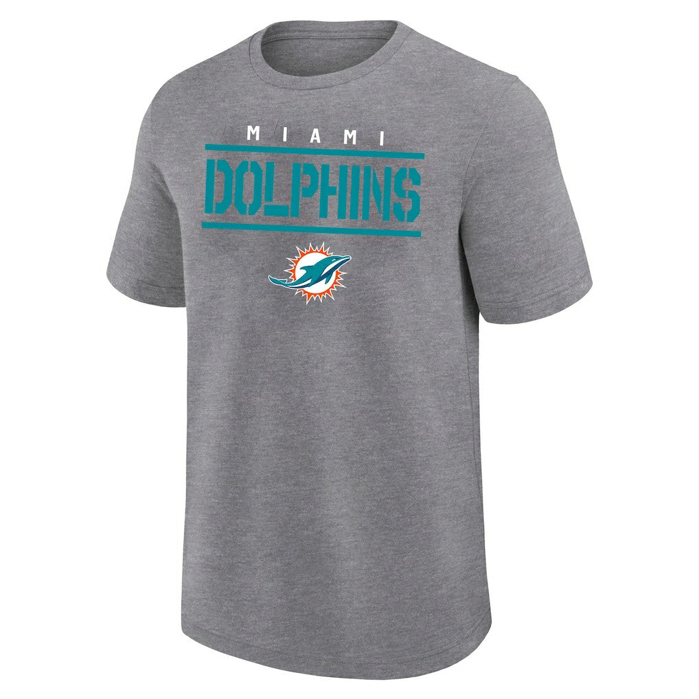 Miami Dolphins Big & Tall Top Notch T-Shirt Heather Gray