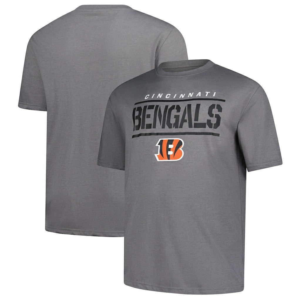 Cincinnati Bengals Big & Tall Top Notch T-Shirt Heather Gray