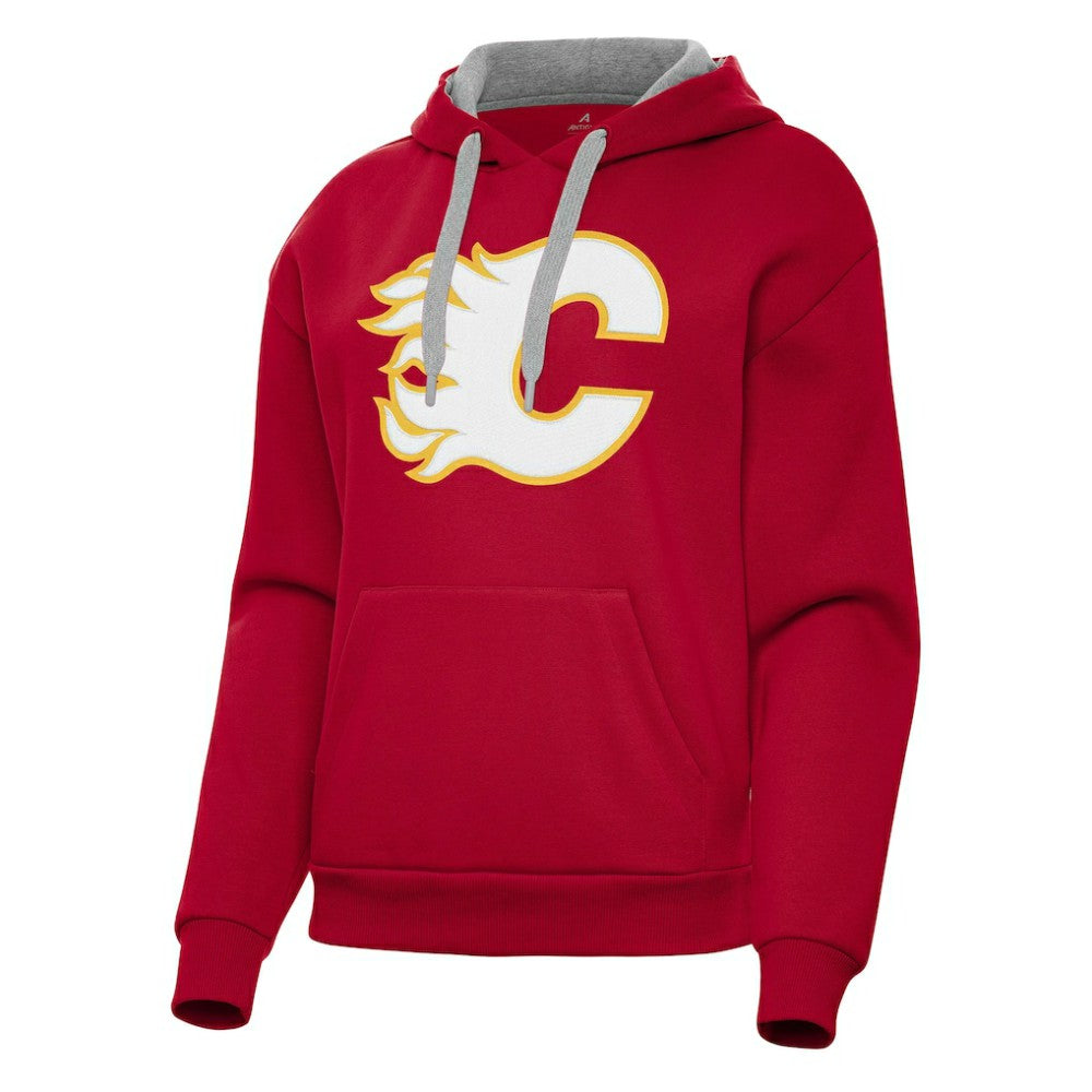 NHL Calgary Flames Antigua Women's Victory Pullover Hoodie - Red