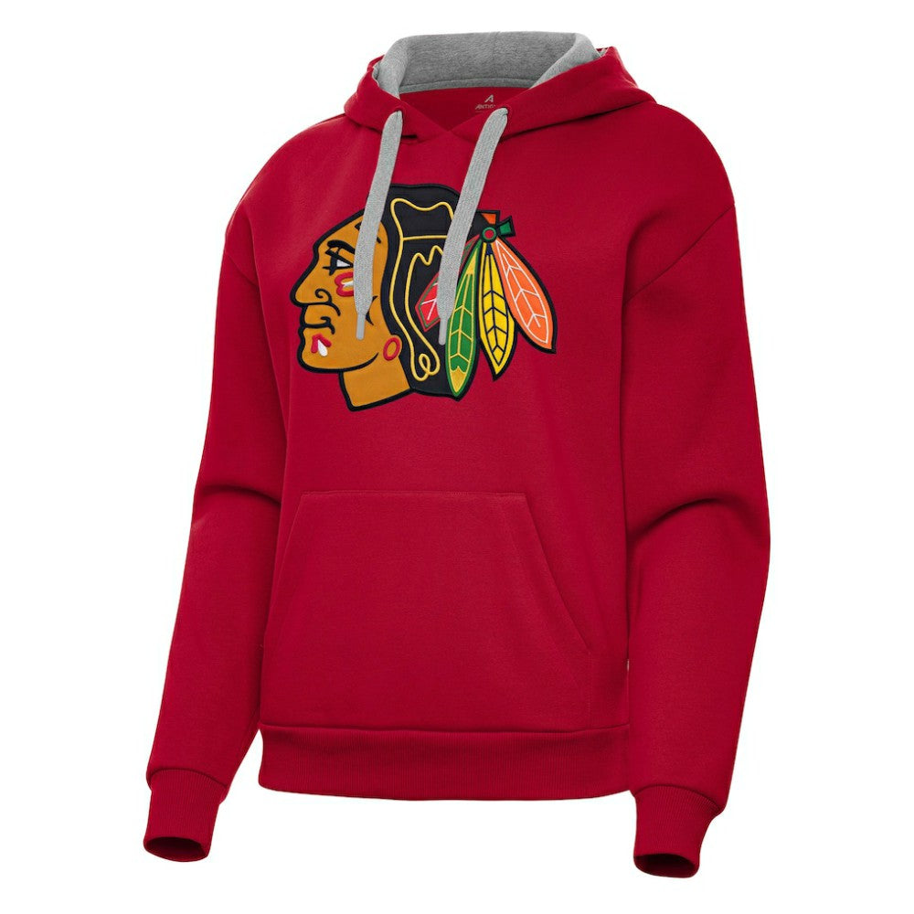 NHL Chicago Blackhawks Antigua Women's Victory Pullover Hoodie - Red