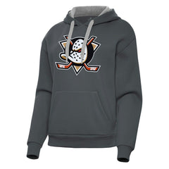 NHL Anaheim Ducks Antigua Women's Victory Pullover Hoodie - Charcoal