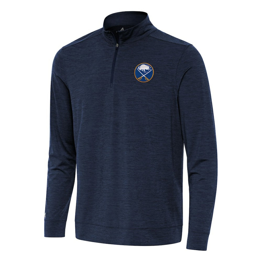 NHL Buffalo Sabres Antigua Bright Quarter-Zip Top - Heather Navy