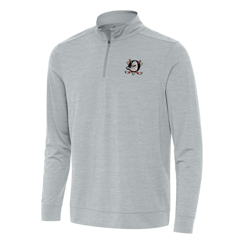 NHL Anaheim Ducks Antigua Bright Quarter-Zip Top - Heather Gray