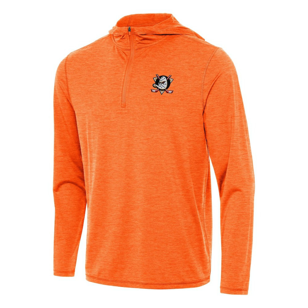 NHL Anaheim Ducks Antigua Tidy Quarter-Zip Hoodie - Heather Orange