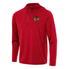 NHL Chicago Blackhawks Antigua Tidy Quarter-Zip Hoodie - Heather Red