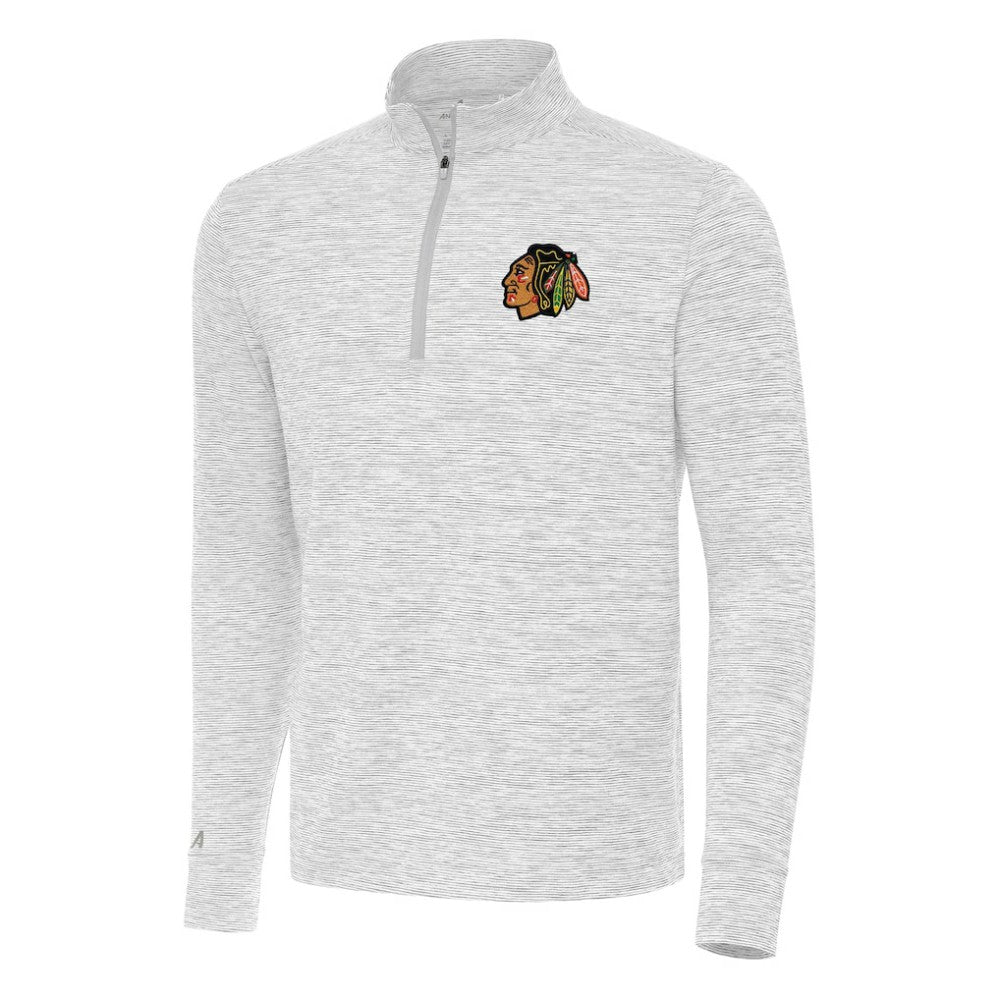 NHL Chicago Blackhawks Antigua Cause Quarter-Zip Top - Gray
