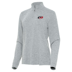 NHL Carolina Hurricanes Antigua Women's Mentor Quarter-Zip Mock Long Sleeve Top - Heather Gray