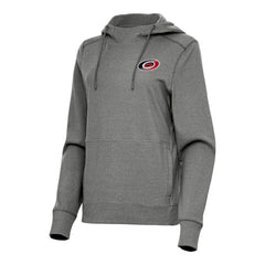 NHL Carolina Hurricanes Antigua Women's Justice Pullover Hoodie - Heather Black