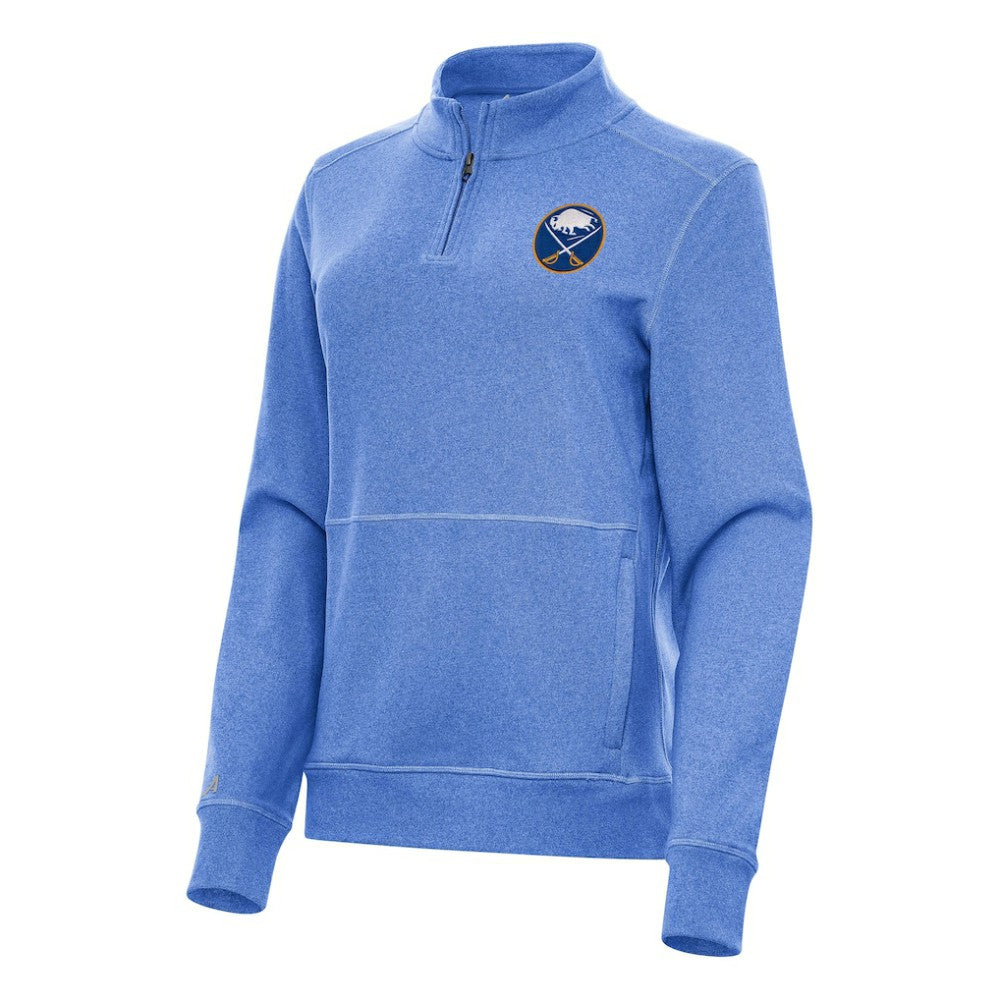 NHL Buffalo Sabres Antigua Women's Crush Quarter-Zip Fleece Sweatshirt - Heather Royal